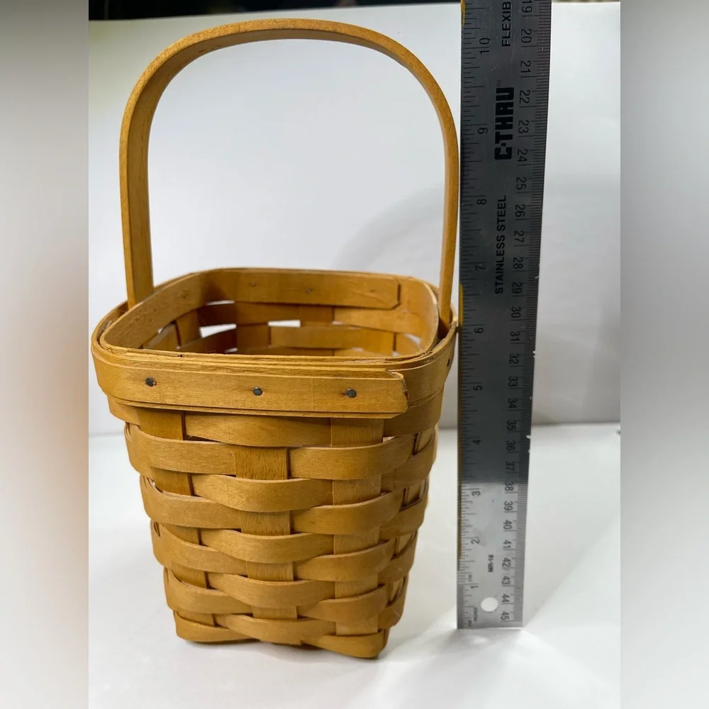 Vintage LONGABERGER Medium Peg Basket 1999 Rare Handwoven Signed Collectible EUC